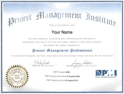 PMP certificate